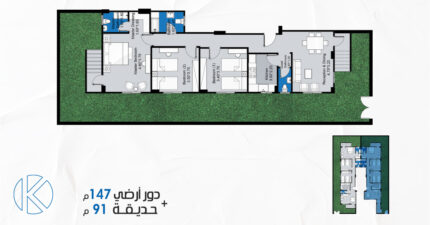 مشروع B123 شمال االحي الاول | القاهرة الجديدة | التجمع الخامس | قنديل للتطوير العقاري| النورث هاوس | NORTH HOUSE|ارضي بحديقة