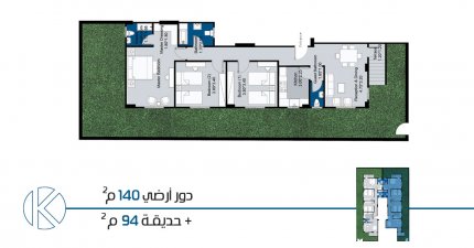 C45 جنوب السويس| القاهرة الجديدة | التجمع الخامس | قنديل للتطوير العقاري | ارضي بحديقة
