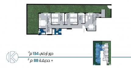 C45 جنوب السويس| القاهرة الجديدة | التجمع الخامس | قنديل للتطوير العقاري | ارضي بحديقة