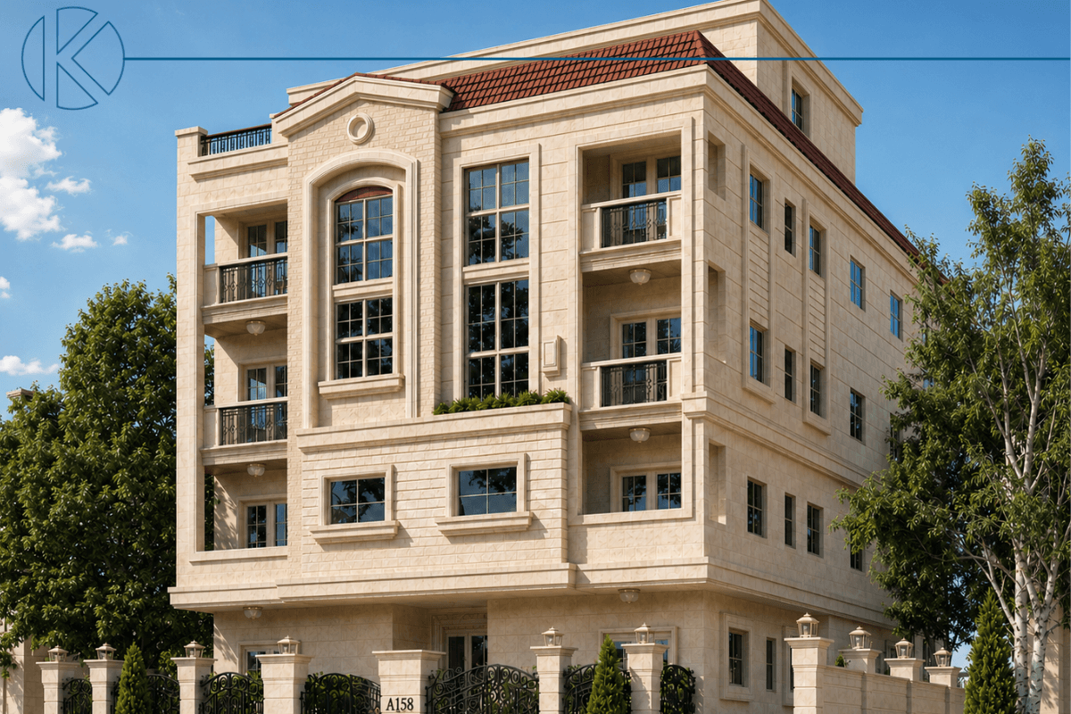 A158 North House residential building exterior in Beit El Watan, New Cairo